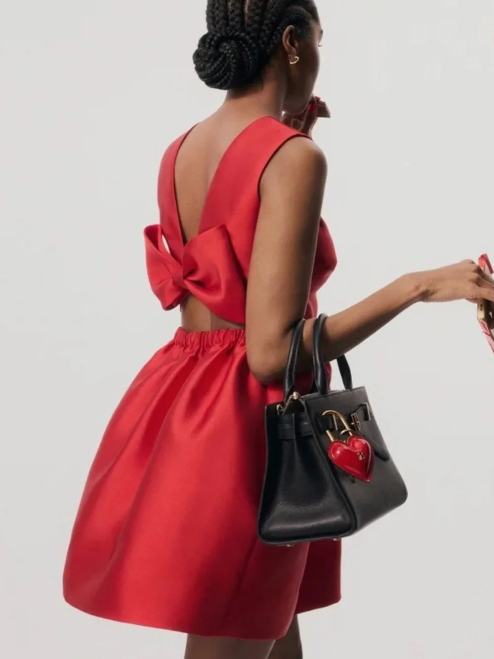 KATE SPADE Red FIT AND FLARE Bow Back Satin Mini Dress